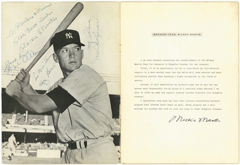 Mickey Mantle Fund for Hodgkins Disease Press Party Program With 7 Signatures Including Mantle & Berra (Beckett)